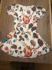 Alice + Olivia  Ara SILK Print Fit and Flare Dress Lined  Sz 4 Rare Cute