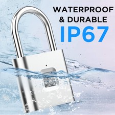 Rechargeable Smart Fingerprint Door Lock Keyless Padlock Anti-theft Security
