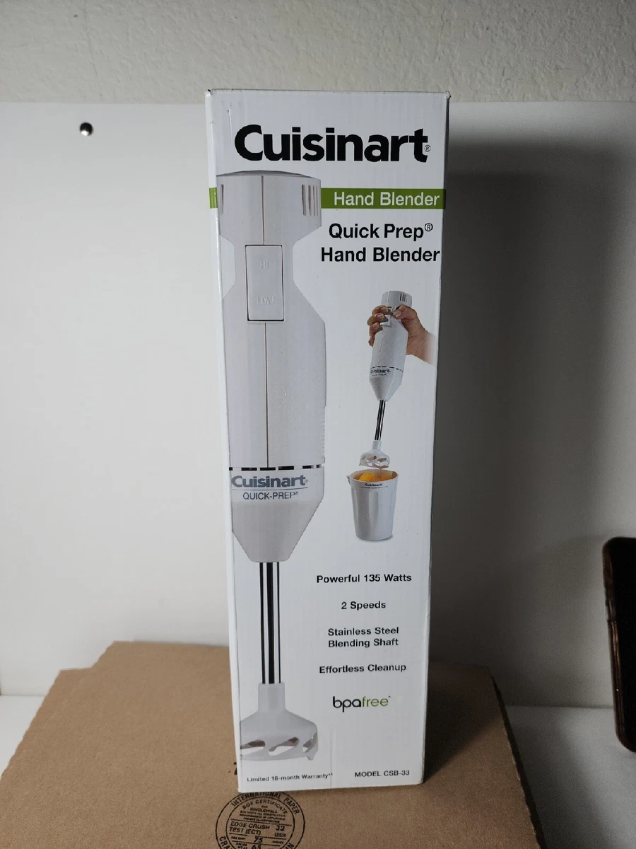 Brand New Cuisinart Quick Prep Hand Blender CSB-33 White