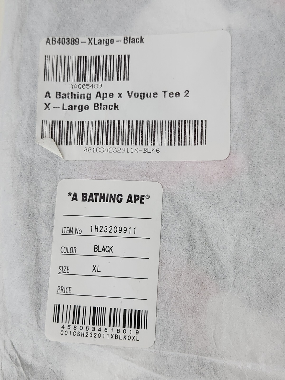 A Bathing Ape X Vogue 2 Singe Tête T-Shirt SS22 Taille XL T-Shirt Bape Neuf thumbnail 8