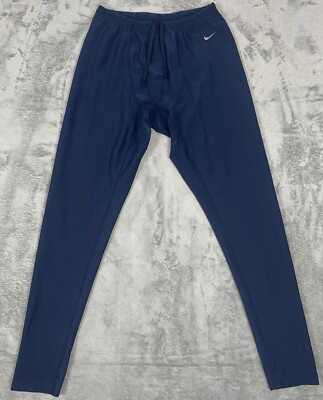 Nike Alpha Project Pants Womens Sz L Compression Blue Athletic Drawstring Tights