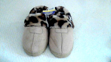 Must Haves Women Slippers US Size S 6-7 M Leopard Print Beige Tex Bott