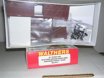 WALTHERS #932-3412  N.P. 40' O.B.Wood Ends Stock Car #81000 KIT H.O.Scale 1/87 