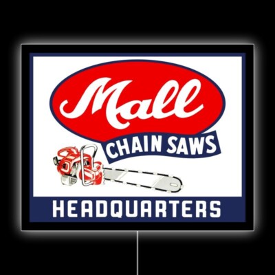 Mall Chainsaw Headquarters NEW LED Hanging Lighted Sign: 18x23''