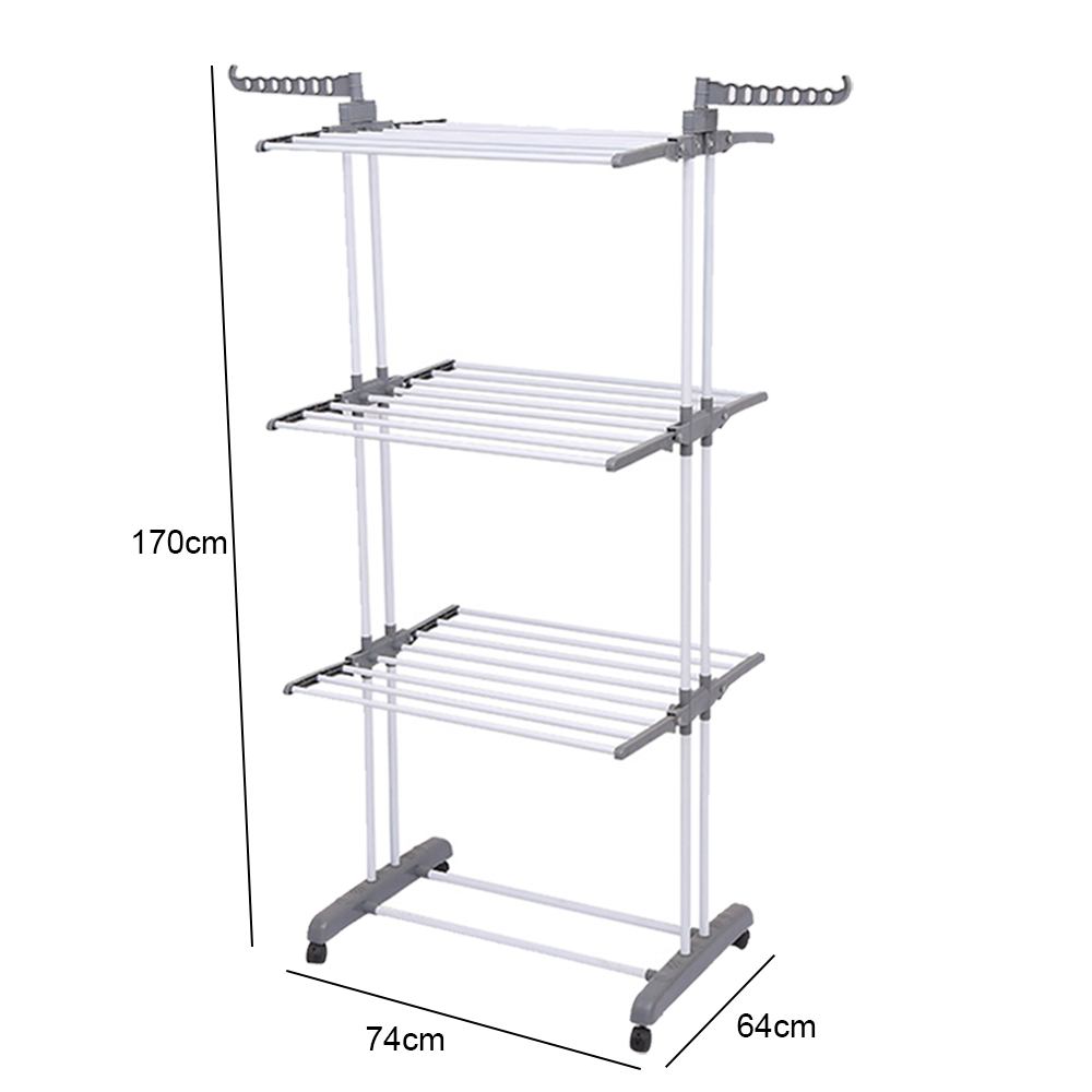3 Tier Foldable Clothes Airer Folding Hanger Drying Rack Multi