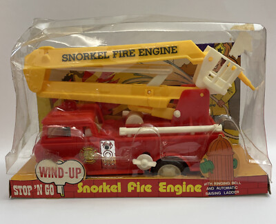 Cool Vintage Toy Kresge/KMart Wind Up Stop-N-Go Snorkel Fire Engine