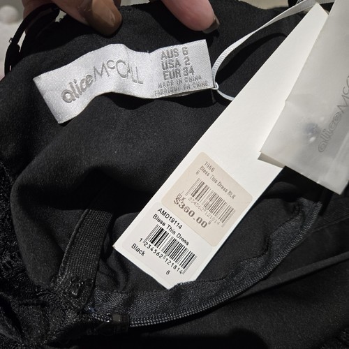 Alice Mccall Size 6 Bless This Black Lace Lined Pencil Midi Dress - Picture 9 of 10