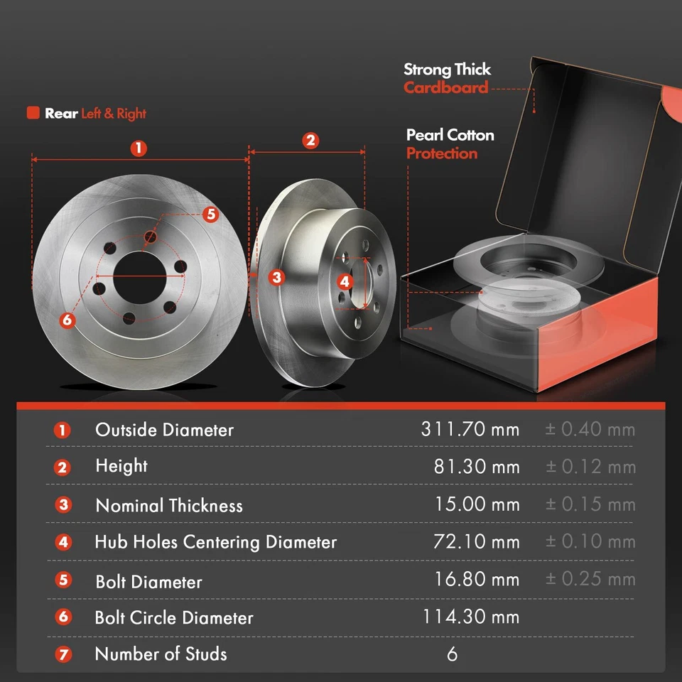 Задний дисковый тормоз ротор и колодка + тормозной суппорт для Dodge Dakota 2003 2004 левая и правая - Изображение 2 из 4