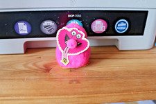 Walkers Monster Munch Soft Toy Pin Badge c 1990's Pink Long Tongue Monster