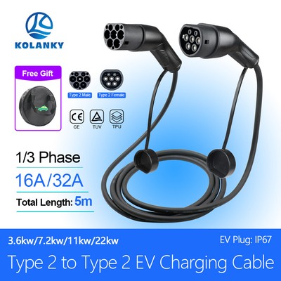 Typ 2 EV Ladekabel 16A/32A 3.6KW/7.2KW/11KW/22kW Elektroauto Ladegerät Wallbox