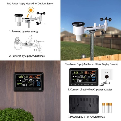 ECOWITT WS2910 Wi-Fi Weather Station Color Display with Wireless Outdoor Solar P - Picture 11 of 13