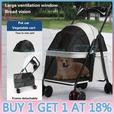 Pet Stroller Dog Cat Puppy Pram Pushchair Travel Cart Jogging Carrier UK