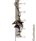 New 925 sterling silver .05ct SI1 blue diamond Mother Child Dolphin pendant 2.4g — photo 6