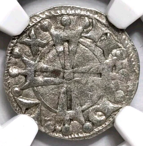 Raymond V France Provence NGC AU 55 Silver Denier Knights Templar Crusader