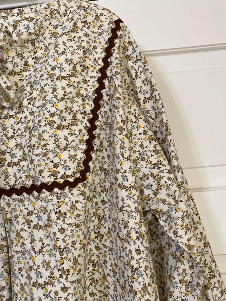 The Plantation Shop Youth Girls Brown Yellow Floral Boho Tunic Top Size 12 Shirt - Image 4 of 4