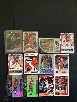 James Harden Lot (12) + Clearly Donruss Acetate + Prizm Hyped + Illusion 