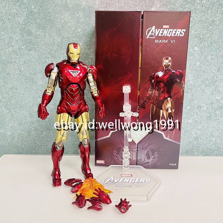 IRON MAN 2 MARK VI フィギュア ZD Toys Iron Man 2 MK6 Mark VI 7'' Marvel MCU Figure Toy