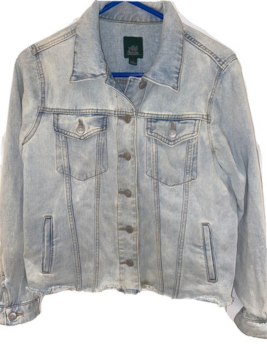 Blue Frayed Hem Denim Jean Jacket | eBay