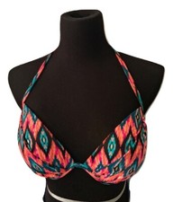 Shade Shore Womens Bikini Top Peach Passion Underwire Halter Swim Wear Sz 38B