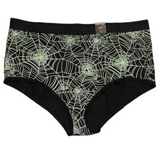 NWT TORRID Brief Pantie Sz 0X-1X-2X-3X-4X Black Jersey Green Spider Webs