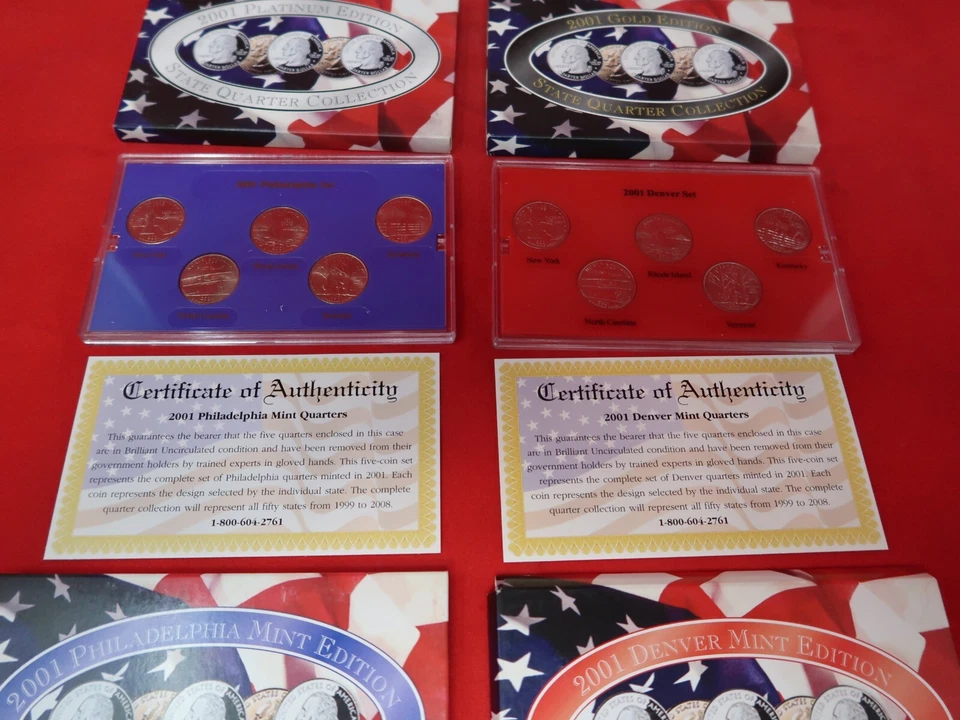 2001 Denver, Philadelphia, Gold, Platinum, State Quarter Collection - Image 3 of 4
