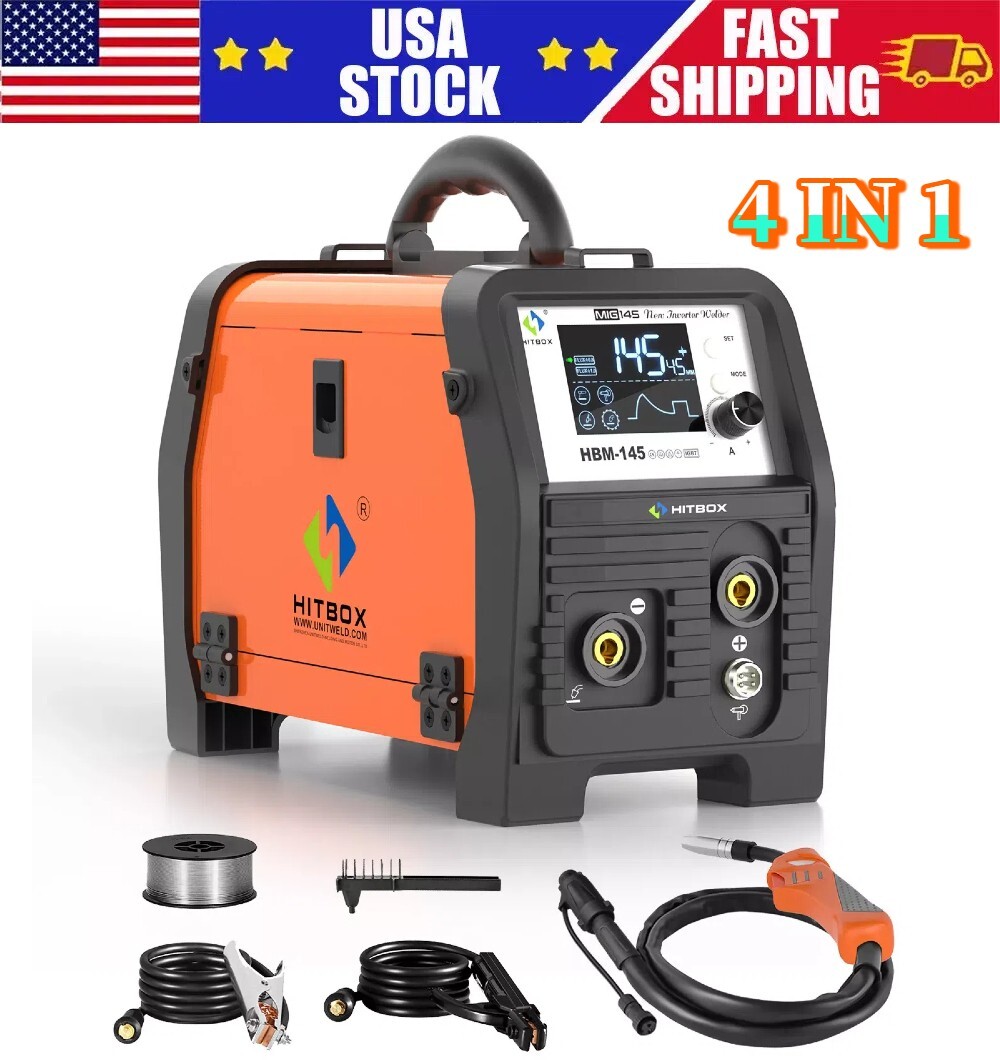 Hitbox 4IN1 MIG Welder Spool Gun/MMA/Gasless/Lift TIG Welding Machine 110V 220V~