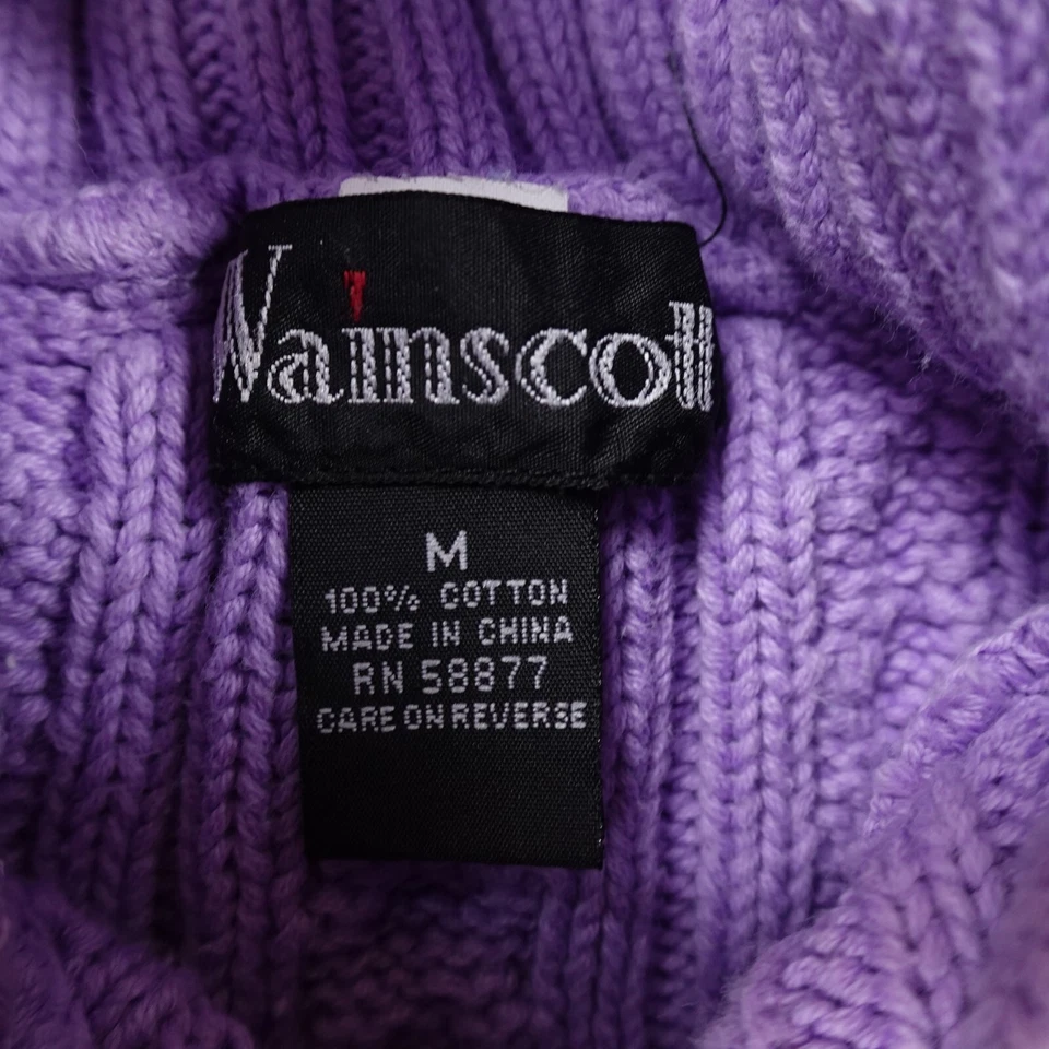 Suéter Wainscott Mujer M Púrpura Irlandés Aran Tejido Cable Pescador Sudadera Foto 4 de 4