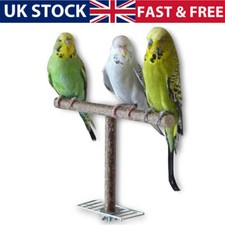 T-Shape Perch Stand Wood Tree Branch Budgie Cage Hanging Toys Parrot Bird Stand