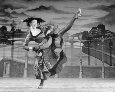 Actress Janice Rule kicking high in scene from Miss Liberty 1940s Old Photo