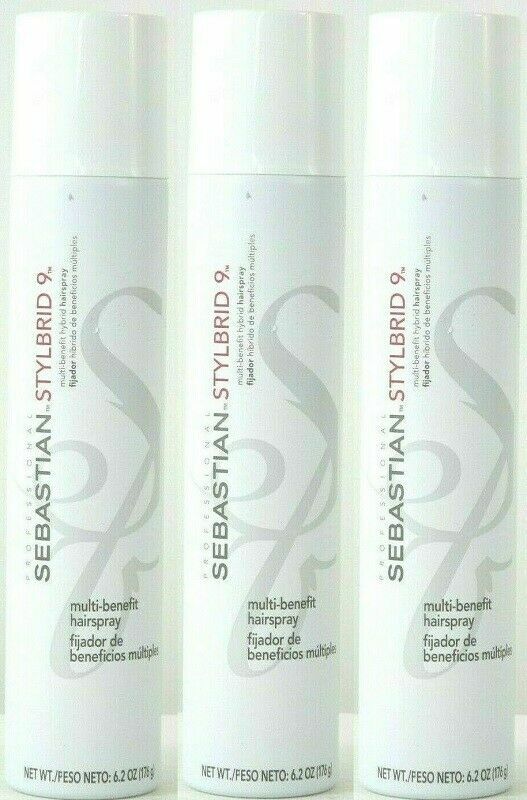 3 New SEBASTIAN Professional Stylbrid 9 Multi-Benefit Hybrid Hairspray, 6.2 oz