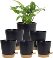 6Er Set SelbstbewäSsernde BlumentöPfe Schwarz 12.7-20.3Cm PflanzentöPfe Mit