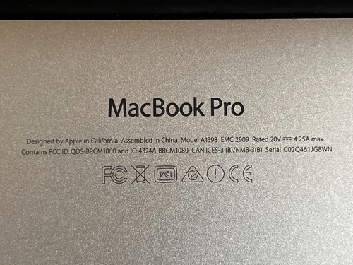 Apple MacBook Pro 2015 A1398 Retina 15" Quad Core i7-4770HQ 16GB RAM / 256GB SSD - Picture 6 of 6