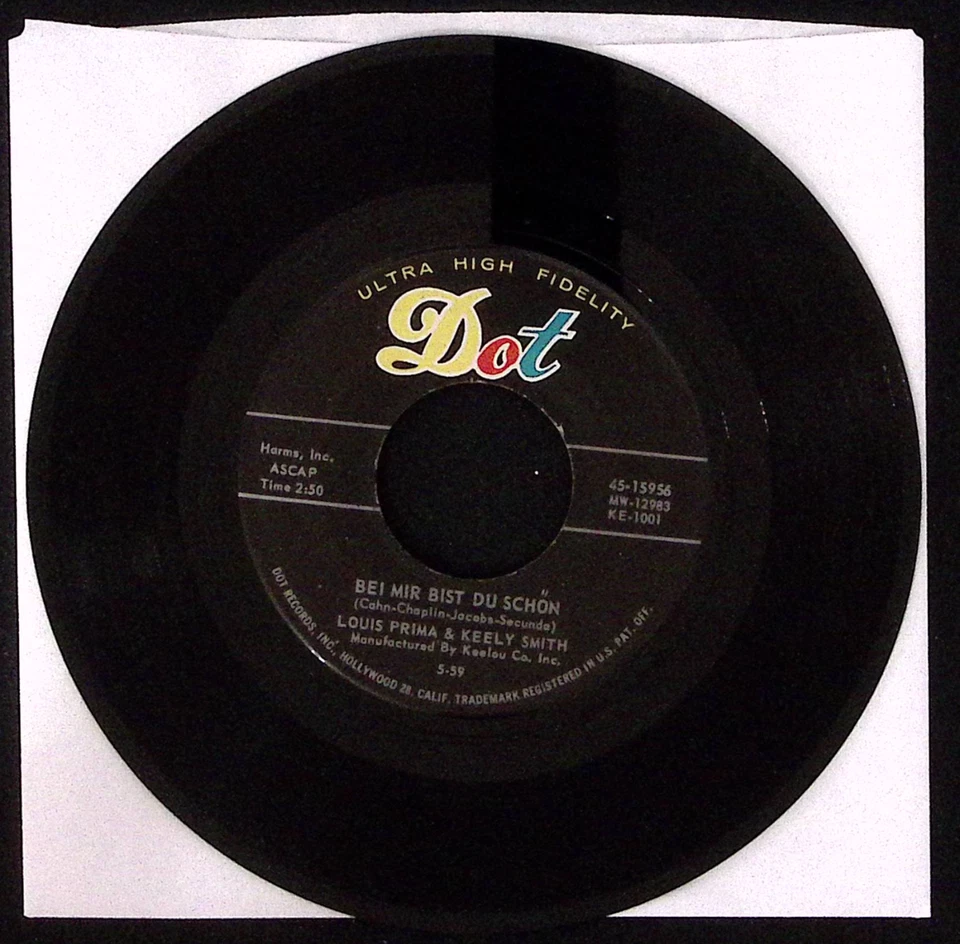LOUIS PRIMA & KEELY SMITH BEI MIR BIST DU SCHON/I DON'T KNOW. VINYL 45 VG 46-146 - Image 3 of 3