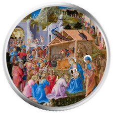 Christmas Holiday 1 oz .999 Silver Round - Adoration of Magi Color Silver Round 109.67 per troy oz