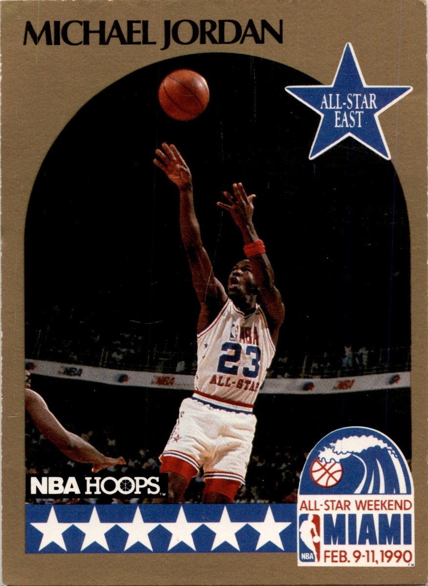 ERROR* 1990 NBA HOOPS Michael Jordan All-Star East #5 Gold Trim