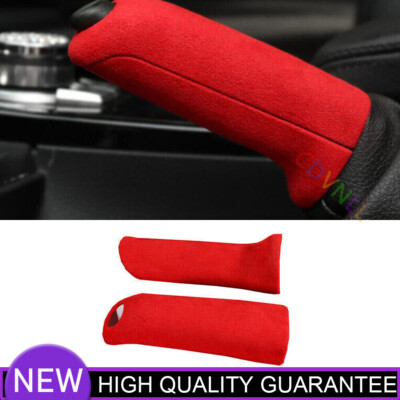 For BMW 1 Series F20 F21 F22 F23 12-19 Red Suede Car Hand Brake Lever Trim Cover