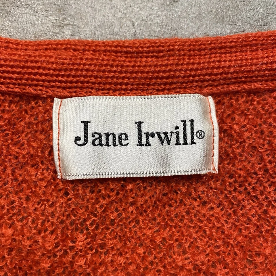 Conjunto de falda suéter cárdigan mohair vintage años 60 naranja medio NOS línea Grunge A Foto 4 de 4