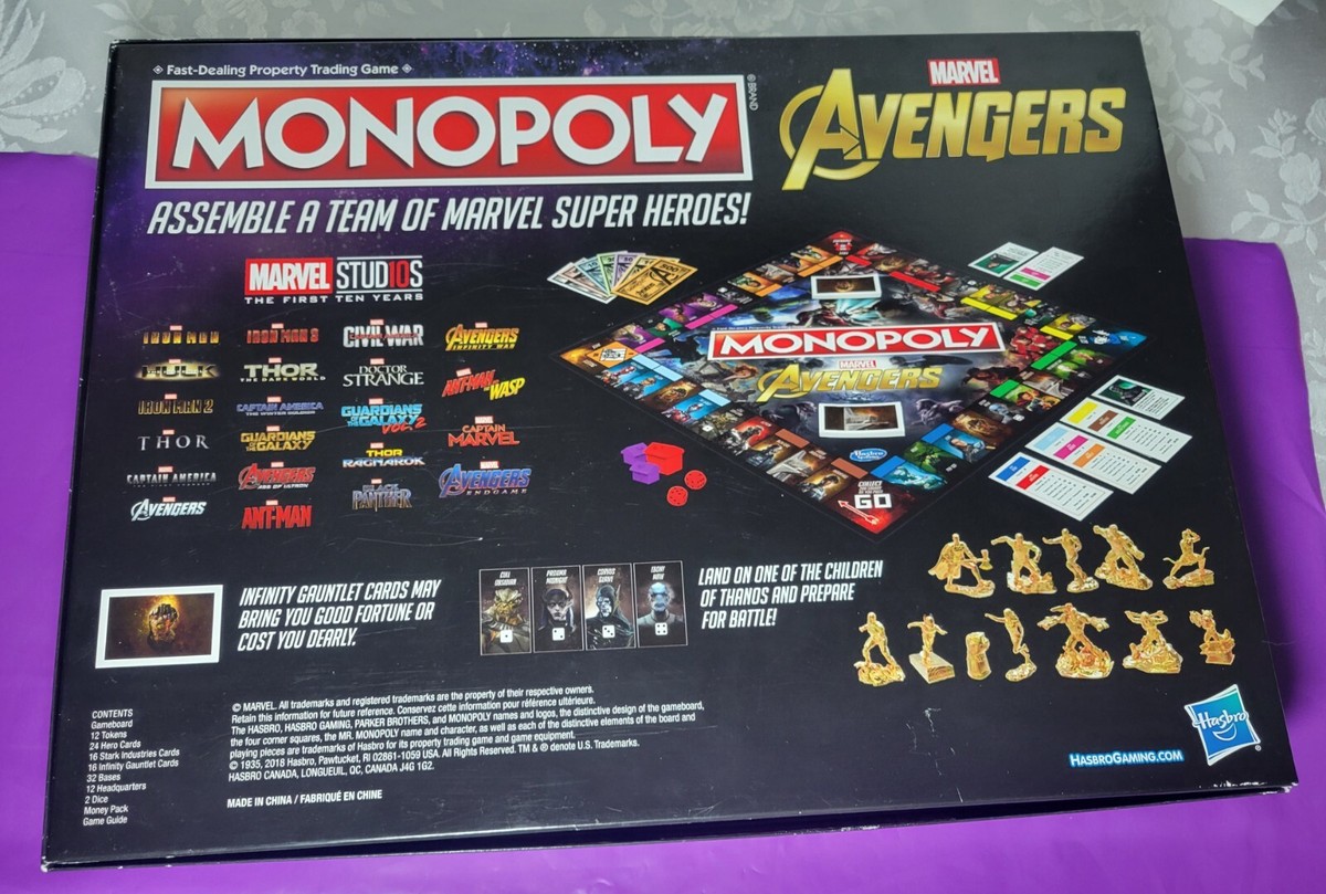 Monopoly MARVEL Avengers Special Edition Collection Golden Tokens