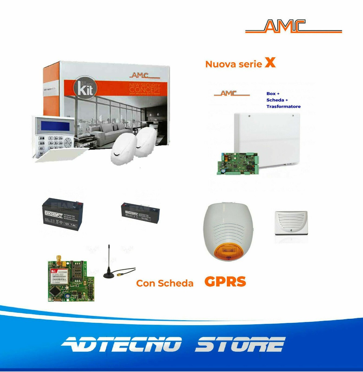 Kit Allarme Casa AMC Con GSM - 8/24 Ingressi, Centrale C24GSMPLUS, Tastiera, Sirene Interna/Esterna - Foto 9