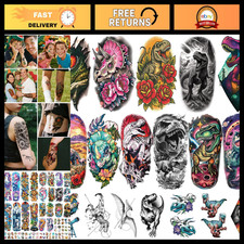 183 PCS Animal Temporary Tattoos  Face Paint Stencils for Kids - Glow in the Da