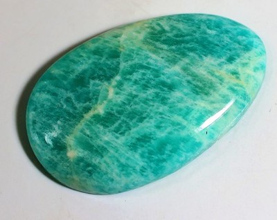 75 KT 7 X 28 X 46 MM NATÜRLICHER GRÜNER AMAZONIT AUSGEFALLENER CABOCHON...