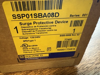 Square D /Schneider Electric Ssp01sbao8d Surge Protective Device. Great Deal!