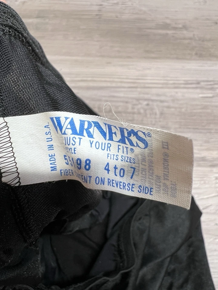Vintage Warner's 55198 Satin Hi Leg Black Panties Fits Size 4 - 7 Lingerie #Q - Image 4 of 4