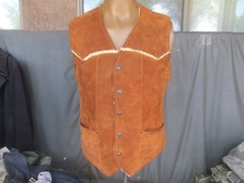 Vtg PIONEER WEAR, Albuquerque, USA made Shearling Suede Leather Sherpa Vest, 38
