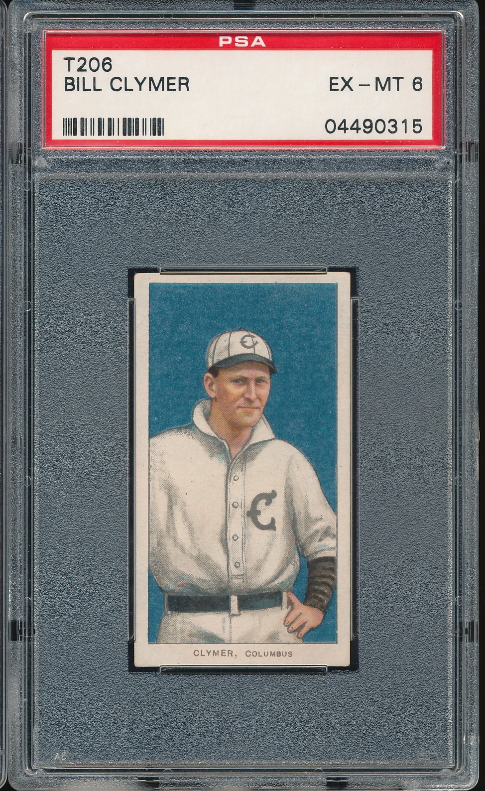 T206 Piedmont 350/25 Bill Clymer PSA 6 - Columbus - POP 42