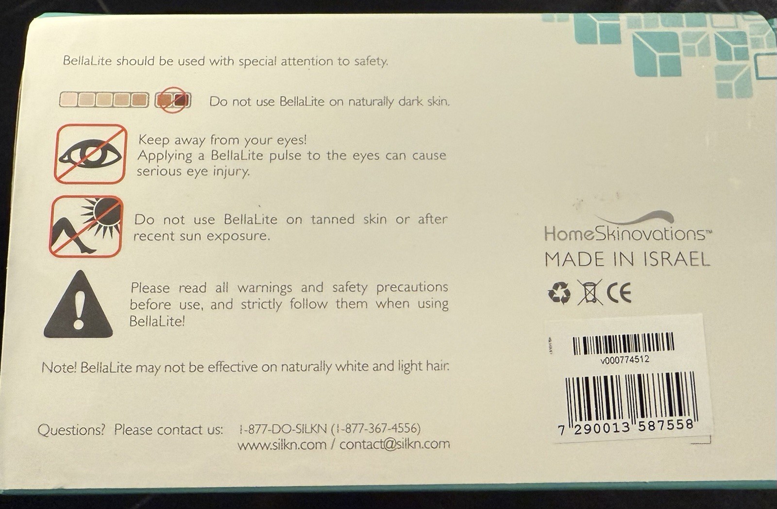 Silk’n BellaLite Professional Permanent Laser Hair Removal