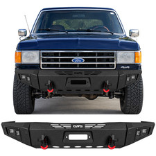 Steel Front Bumper Wled Lights D-rings For 1987-1991 Ford Bronco Winch Ready Steel Front Bumper Wled Lights D-rings For 1987-1991 Ford Bronco Winch Ready