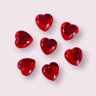 12mm Red Heart Cabochons Flat Back Acrylic Craft Embellishments 20pcs