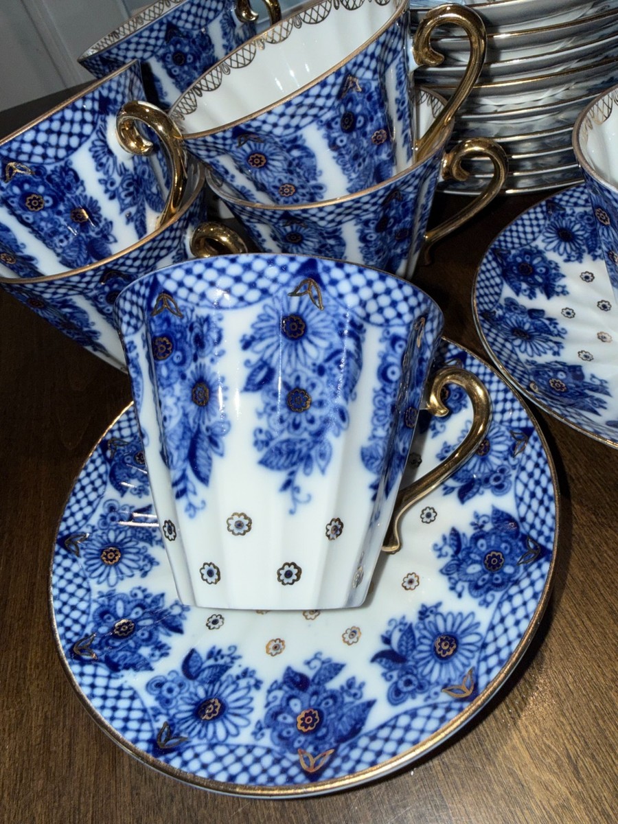 ポット　ロモノーソフ Vintage Imperial Lomonosov Porcelain Russian Tea Cup & Saucer Set