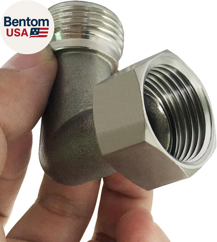 Stainless Steel Garden Hose Elbow 90 Dedgree Water Hose Connector Right Angle 3/ - Picture 7 of 12